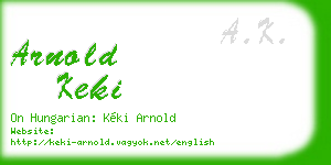 arnold keki business card