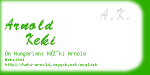 arnold keki business card